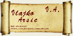 Vlajko Arsić vizit kartica